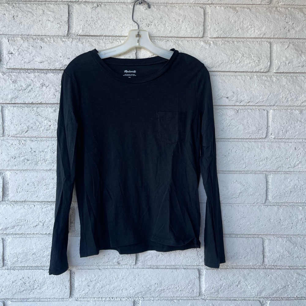 Madewell - Black Long Sleeved Shirt with Breast Pocket